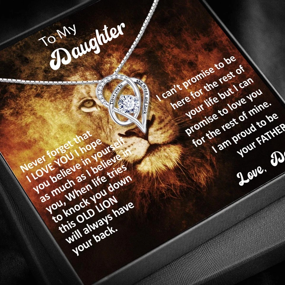 To My Daughter Gift from Dad Necklace for Daughter Christmas Gifts - Image 4 of 4