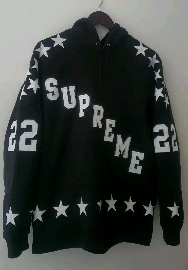 Sweat à capuche noir FW22 Supreme Hockey taille M moyen brodé 