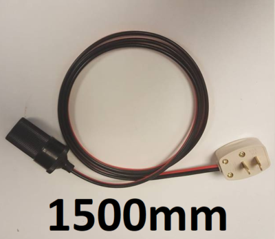 12 volt 2 pin plug to cigarette caravan adaptor 1500mm 12V 2 Pin Plug Adaptor To Female Cigarette Socket 150cm Caravan  Motorhome