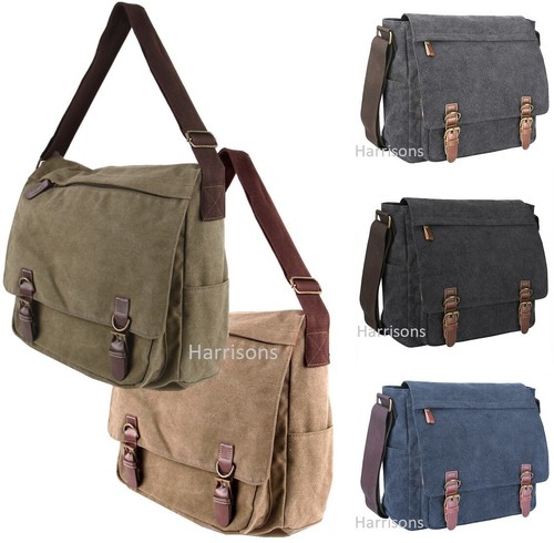 Bolso Mensajero Hombre Unisex De Lona Bolsa Uni vuelo duradera correa larga  | eBay