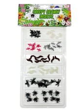 Creepy Crawly Pk 8 Fake Bugs  Insects Prank Novelty Life Like Plastic Toy Trick