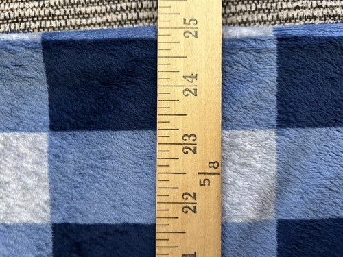 Gerber Gray Blue Bear Lovey Fleece Bottom Security Blanket Plaid Plush 25 x 25" - Picture 6 of 9