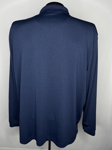 Camisa Polo HAGGAR Cool 18 Pro Manga Larga Para Hombres XL Azul Golf Rendimiento Absorbente - Imagen 4 de 7