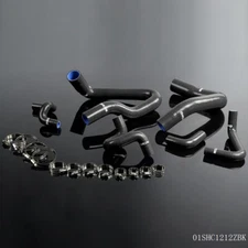  Silicone Radiator Hose Pipe Kit Black Fit For 86 - 93 Mustang GT LX Cobra 5.0