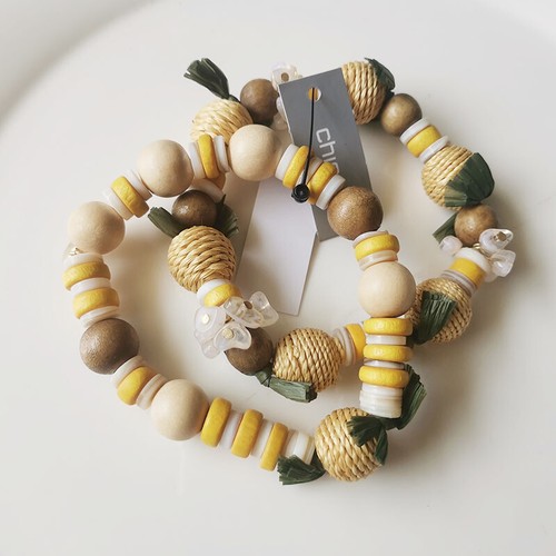 New 2pcs Chicos Beads Stretch Bracelet Gift Fashion Women Party Holiday Jewelry - 第 1/3 張圖片