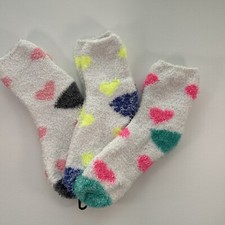 VTG Socks Lot 3 Pack 9-11 Women's Hearts Multicolor NOS Acrylic Polyester