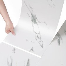 Stickyart Carrara Marble Vinyl Floor Tiles Peel and Stick Wall Tiles for Bath...
