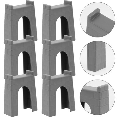  6 Pcs Block Trestles Train Bridge Accessories for Kids Child