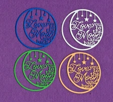 LOVE YOU TO THE MOON & BACK die cuts scrapbook cards