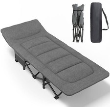 ATORPOK Cuna de Camping para Adultos con Cojín y Almohada, Cama Plegable Portátil...