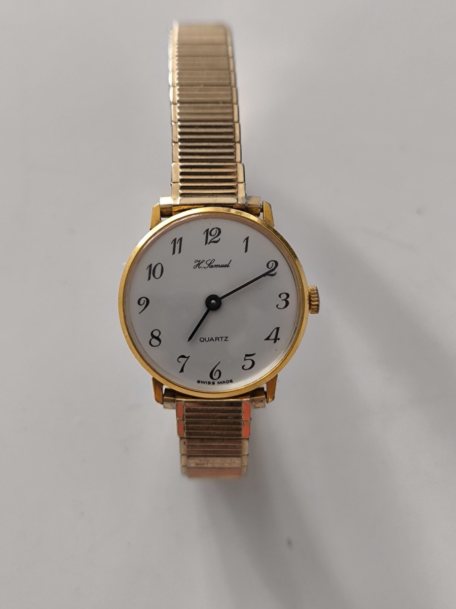 Leather H Samuel Gold Watch H Samuel Vintage Ladies Quartz Watch