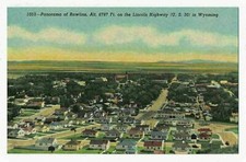 Panorama of Rawlins on Lincoln Highway 30, Wyoming 1940's
