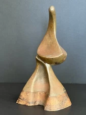 1986 Postmodern Figurative Abstract Bronze Woman on Wood Plinth *Signed Orig.*