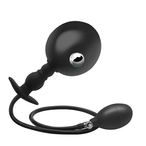 Inflatable Dildo Pump Cock Anal Butt Plug Expandable MetalBall Sex Toy for Women - Picture 6 of 9