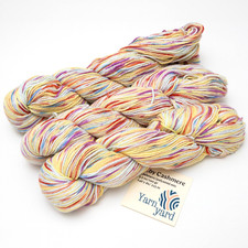 Cashmere Yarn Yellow Red Mix Lot of 3 Skeins Hand Dyed Crochet Knit Baby Items