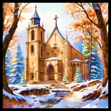 30 Custom Winter Church Personalized Address Labels