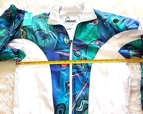 Chaqueta cortavientos vintage años 80 90 Head Sportswear colorida para mujer cremallera completa S - Imagen 10 de 11