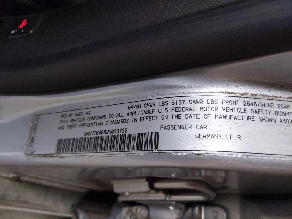 Audi A6 2002 OEM mano izquierda lado conductor parasol gris 2000-2004 Foto 2 de 2