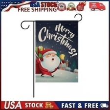 Santa Claus Garden Flag 12x18 Inch Double Sided, Merry Christmas Gift Bag