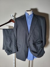 46S Brooks Brothers Golden Fleece Blue Striped 2pc Suit Jacket Pants W42 X L26