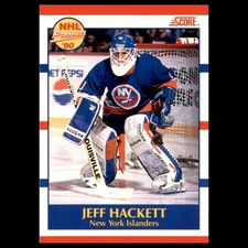 Jeff Hackett Rookie #388 1990-91 Score New York Islanders Hockey Card NHL. rookie card picture