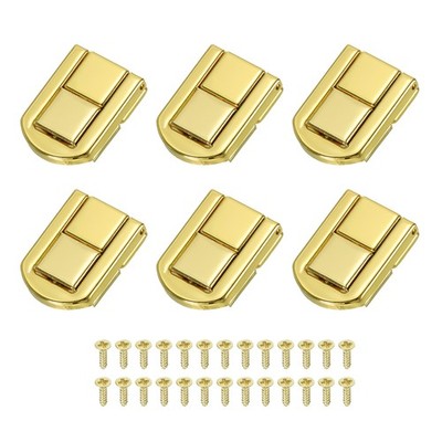Toggle Catch Lock 1.3'' x 0.9'', 6 Pack Metal Rectangle Hasp Latch, Gold