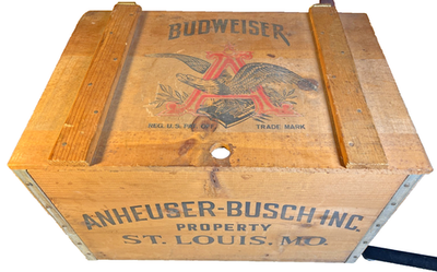 Vintage Budweiser Wooden Beer Crate Box Anheuser St Louis MO