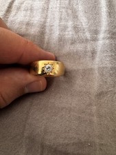 18ct Gold Diamond Signet Gypsy Ring