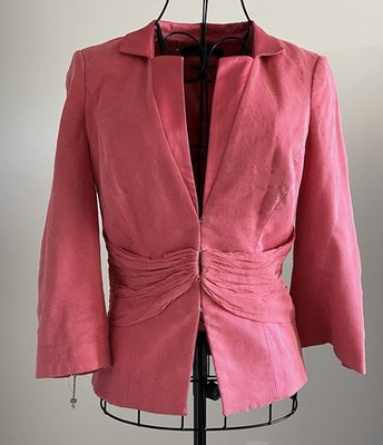 Elisabetta Franchi Designer Blazer Fuchsiapink Tülltaille Gr. 42
