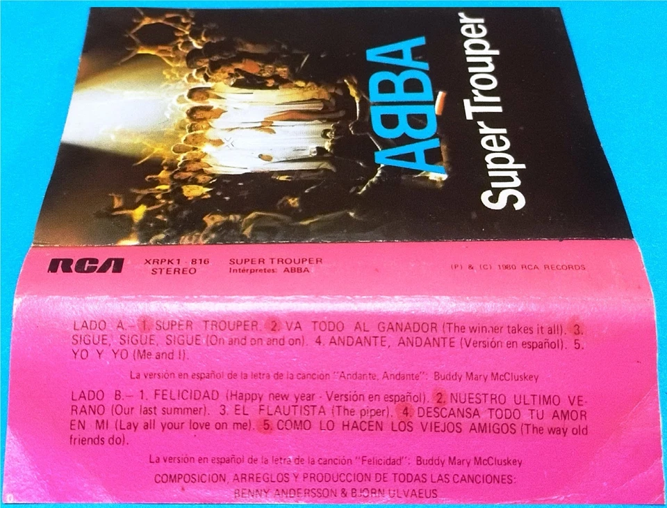 ABBA "Super Trouper" 1980, MADE IN PERU, WHITE PAPER LABEL (SPANISH TITLES) (VG+ - Image 3 of 4