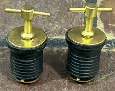 1 Inch Boat Drain Plug 2 Pcs T Handle Brass Boat Plug Snap Drain Marine Twist
