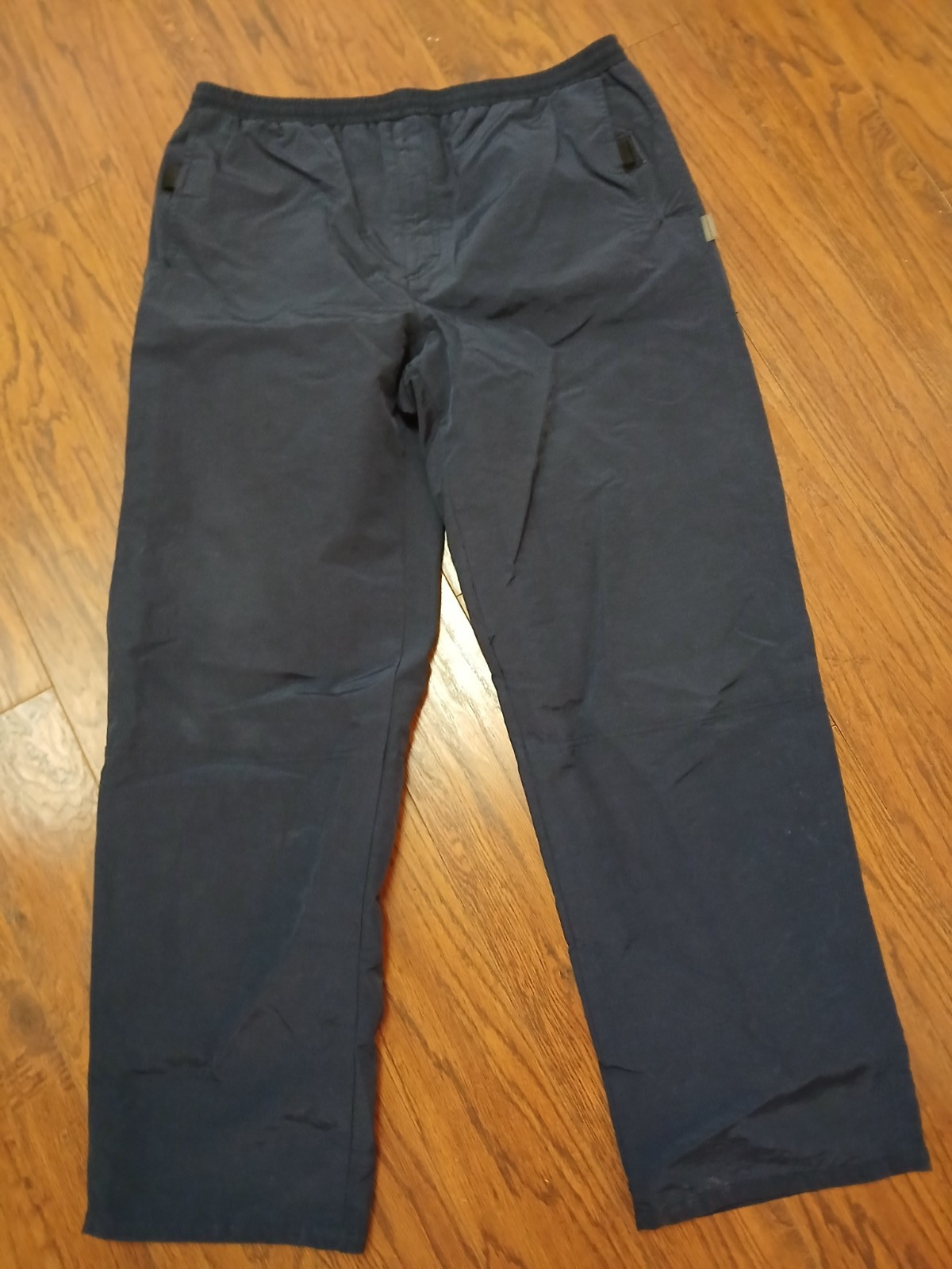 Vintage Old Navy Y2K  Wide Leg  Track Pants Windbreaker Mesh Lined XL Navy Blue