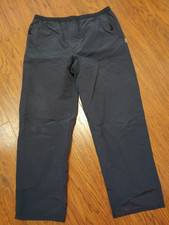 Vintage Old Navy Y2K Wide Leg Track Pants Windbreaker Mesh Lined XL Navy Blue