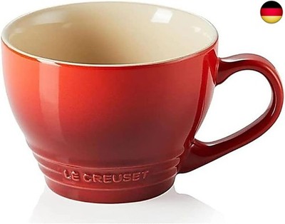Le Creuset Große Cappuccino Tasse aus Steinzeug, 400 ml, Kirschrot, 