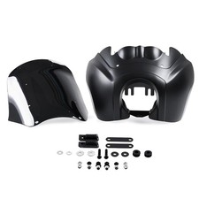 Matte Black Front Headlight Fairing Cover with Black Windshield Windscreen