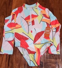 Wonder NATION Gilr Swimsuit Long Sleeve UPF 50 Size 6/ 6x