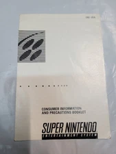 Super Nintendo Precaution SNS-USA INSERT ONLY Authentic Nintendo