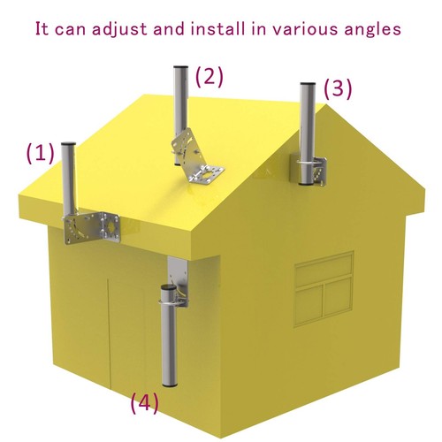 1.5 Diameter Antenna Mount Pole Bracket to Wall for Outside Antenna Weather Stat - Picture 4 of 4