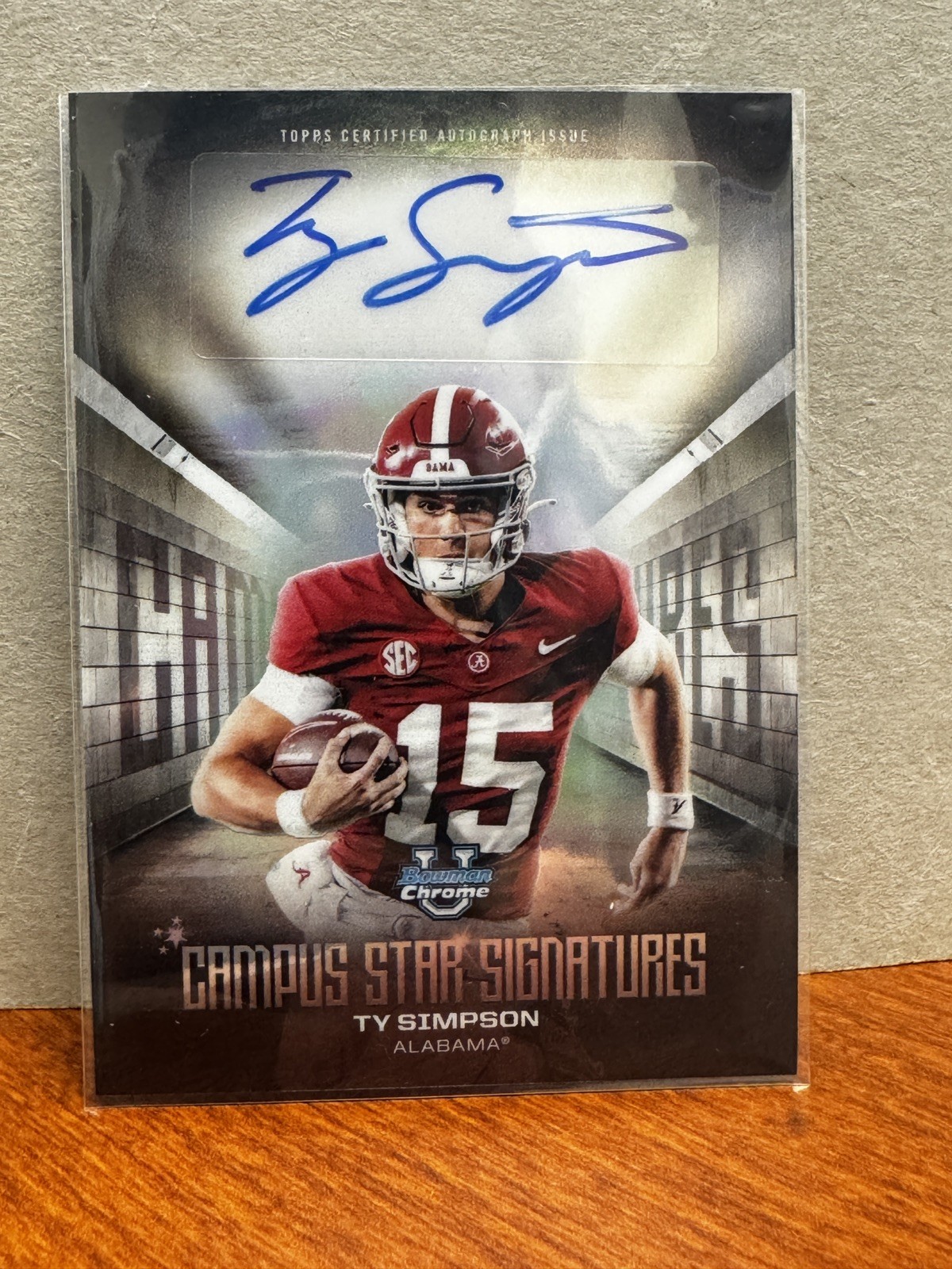 2025 Bowman University Chrome Ty Simpson Campus Star Signature Auto #CSS-TS