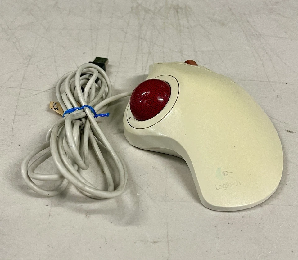 Logitech Trackman Marble Wheel T-BB13 USB Trackball Mouse White - Image 2 of 3