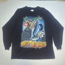 Vtg Looney Toons Boy Long Sleeve Shirt Size XL 18-20 Bugs Bunny Taz 90s Delta