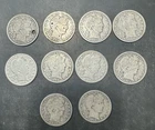 Lot of 10 Mixed Dates Old U.S. Barber Half / Halves Dollar Silver Coins Loc#A9B