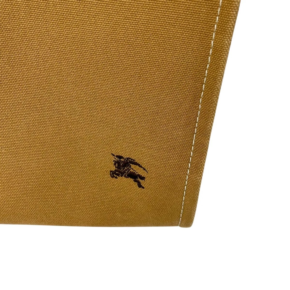 Auth BURBERRY BLUE LABEL Tote Bag Canvas Camel Leather Handles Womens thumbnail 2