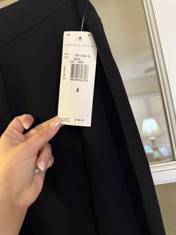 NWT Garfield & Marks Black Womens Straight Leg Dress Pants Size 8 USA $198 - Image 3 of 4