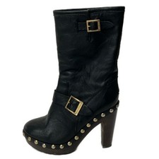 JIMMY CHOO Black Leather Women's Boots