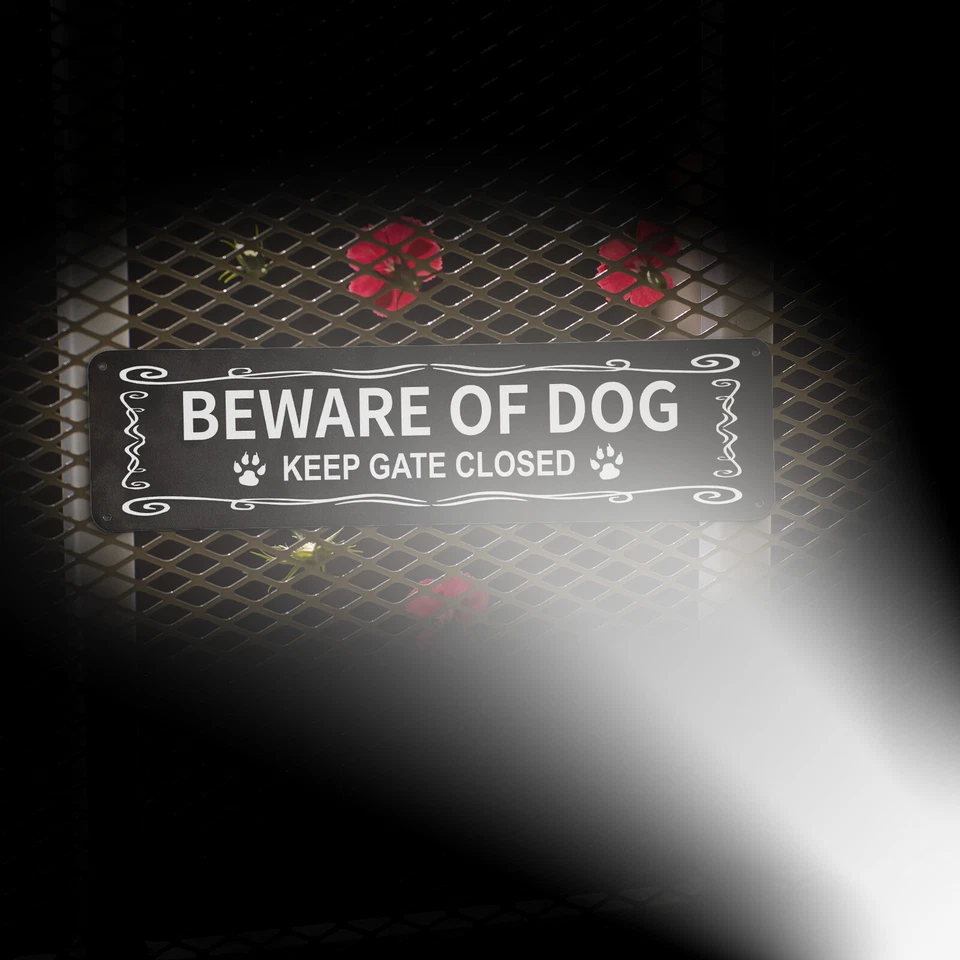 Металлическая алюминиевая предупреждающая вывеска для собак светоотражающая УФ-печать упаковка 2 шт. - Изображение 3 из 4