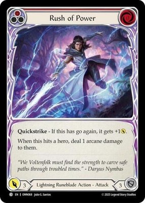~ Rush Of Power (Red) ~ NM Foil ~ Omens of the Third Age ~ FAB