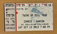 2012 ROB ZOMBIE / MARILYN MANSON EVIL TWINS TOUR BLOOMINGTON CONCERT TICKET STUB