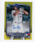 2025 Bowman Chrome Sean Keys 1st Prospect Yellow Ref AUTO #19/75 (JV)