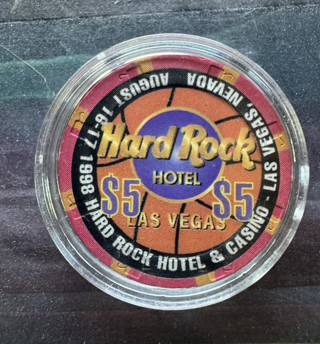 Hard Rock Chip In Collectible Individual $5 Casino Chips for sale 
